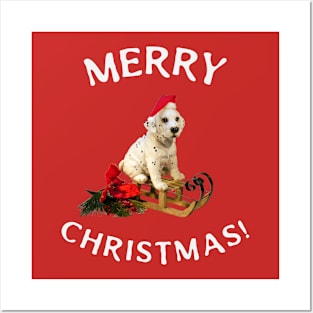 Dog Merry Christmas Gift Posters and Art